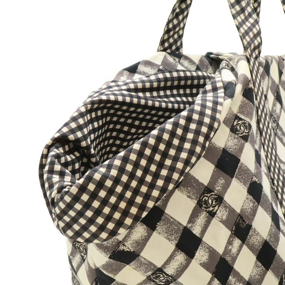 CHANEL Black Canvas Logo Tote Bag - Picture 8 of 10